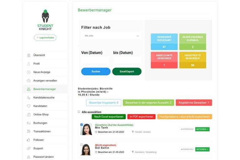Screen-Bewerbermanager